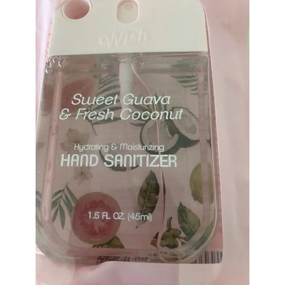 Wish Scented Hand Sanitizer Spray‎ 1.5 Fl Oz Sweet Guava Fresh Coconut Hydrating